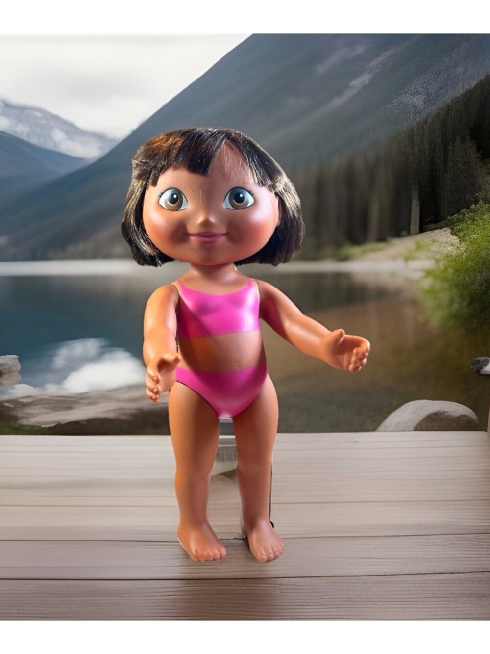 Dora the Explorer Doll 15" Tall Standing Mattel 2003 Viacom in Pink